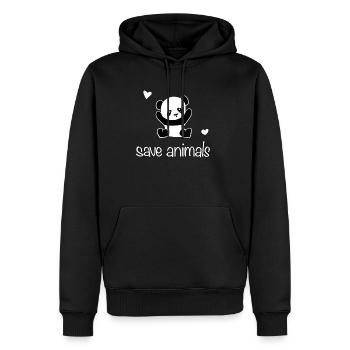 save animals bear panda animal welfare - Men's Premium Hoodie - black - Front - Nico (187cm) & Julia (174cm)