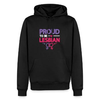 Proud To Be Lesbian LGBTQ Bisexual Pride Design - Men's Premium Hoodie - black - Front - Nico (187cm) & Julia (174cm)