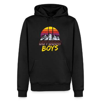 Outdoor Boys Hiking Scouting Camping Adventure - Men's Premium Hoodie - black - Front - Nico (187cm) & Julia (174cm)