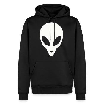 Alien Head Silhouette - Men's Premium Hoodie - black - Front - Nico (187cm) & Julia (174cm)