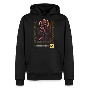Streetwear Rose - Men's Premium Hoodie - black - Front - Nico (187cm) & Julia (174cm)