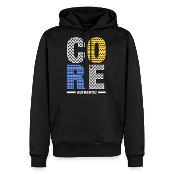 core essential - Men's Premium Hoodie - black - Front - Nico (187cm) & Julia (174cm)