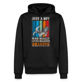 Bearded Dragon Salamander - Men's Premium Hoodie - black - Front - Nico (187cm) & Julia (174cm)