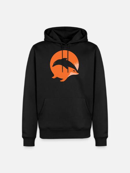 Fox or Dolphin in this fun optical illusion - Men's Premium Hoodie - black