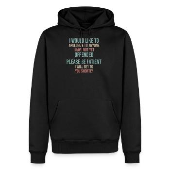 Patience Pending Offense Tee - Men's Premium Hoodie - black - Front - Nico (187cm) & Julia (174cm)