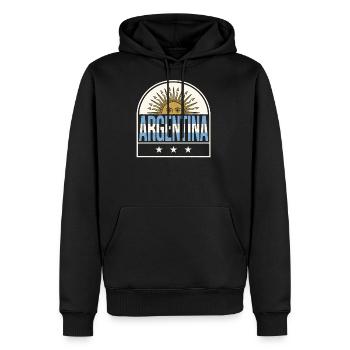 Argentina Suncrest Logo - Men's Premium Hoodie - black - Front - Nico (187cm) & Julia (174cm)