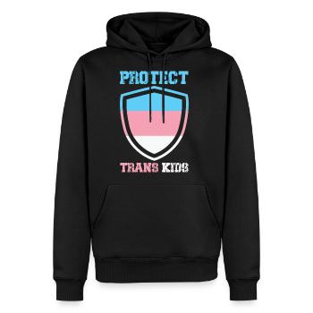 Protect Trans Kids - Men's Premium Hoodie - black - Front - Nico (187cm) & Julia (174cm)
