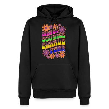 Inhale Courage Exhale Fear - Men's Premium Hoodie - black - Front - Nico (187cm) & Julia (174cm)