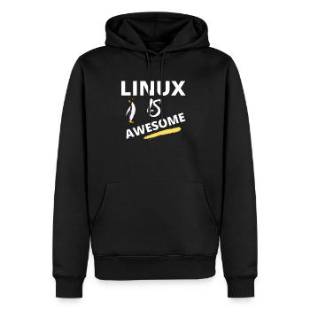 Linux Computer Open Source Software Admin - Men's Premium Hoodie - black - Front - Nico (187cm) & Julia (174cm)