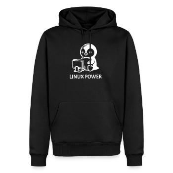 Linux Power - Men's Premium Hoodie - black - Front - Nico (187cm) & Julia (174cm)