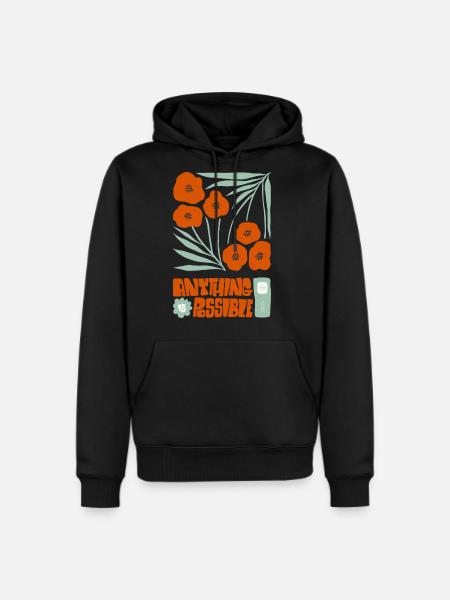 Anything Is Possible Poppies - Men's Premium Hoodie - black