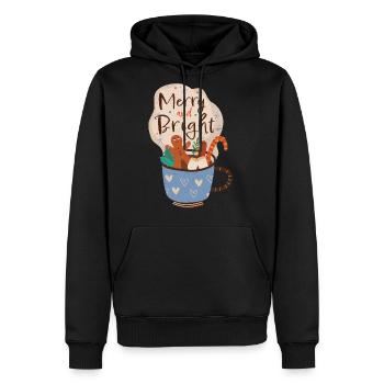 Merry and bright - Men's Premium Hoodie - black - Front - Nico (187cm) & Julia (174cm)