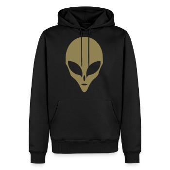 Alien Silhouette Head Face - Men's Premium Hoodie - black - Front - Nico (187cm) & Julia (174cm)