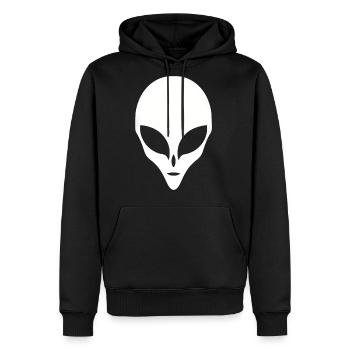 Alien Silhouette Head Face - Men's Premium Hoodie - black - Front - Nico (187cm) & Julia (174cm)