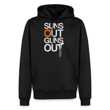 Suns Out Guns Out - Men's Premium Hoodie - black - Front - Nico (187cm) & Julia (174cm)
