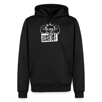 Suns Out Guns Out - Men's Premium Hoodie - black - Front - Nico (187cm) & Julia (174cm)