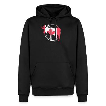 Canada Alaska Moose Head - Men's Premium Hoodie - black - Front - Nico (187cm) & Julia (174cm)