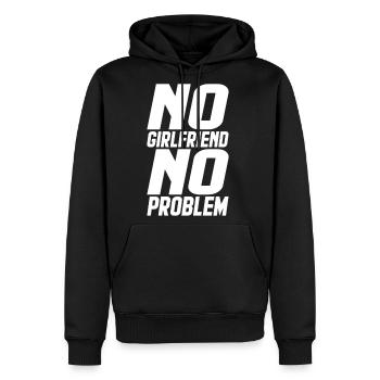 No Girlfriend - Men's Premium Hoodie - black - Front - Nico (187cm) & Julia (174cm)