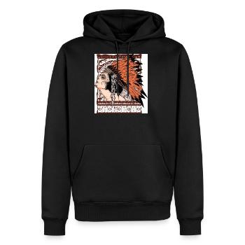 Dia de Muerto Headdress Portrait - Men's Premium Hoodie - black - Front - Nico (187cm) & Julia (174cm)