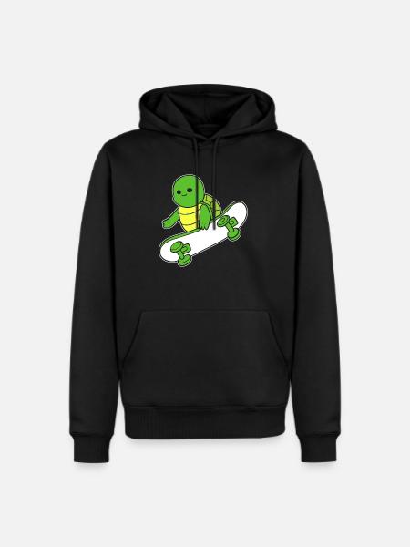 Turtle Skateboarder Skateboarder Gift - Men's Premium Hoodie - black