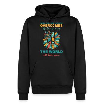 The Power Of Love Overcomes The Love Of Power - Men's Premium Hoodie - black - Front - Nico (187cm) & Julia (174cm)