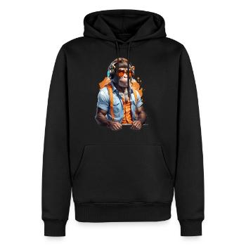 monkey music - Men's Premium Hoodie - black - Front - Nico (187cm) & Julia (174cm)