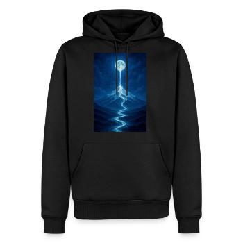 Moonlight River from the Sky - Men's Premium Hoodie - black - Front - Nico (187cm) & Julia (174cm)