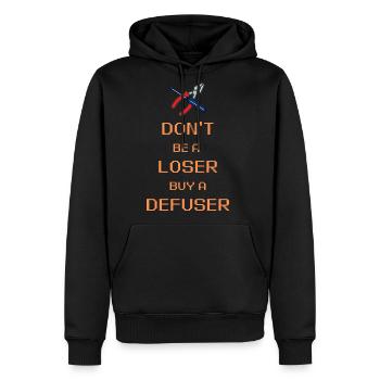 DONT BE A LOSER BUY A DIFFUSER videogame print - Men's Premium Hoodie - black - Front - Nico (187cm) & Julia (174cm)