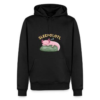 Sleepolotl Pun Design for Axolotl Lovers - Men's Premium Hoodie - black - Front - Nico (187cm) & Julia (174cm)