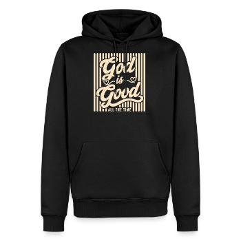 God Is Good Retro Vintage Shirt - Men's Premium Hoodie - black - Front - Nico (187cm) & Julia (174cm)