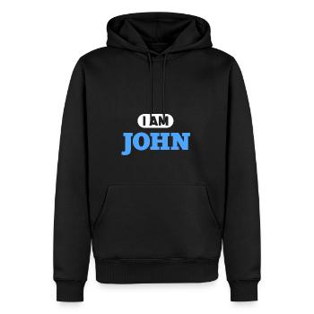 John Name Saying for proud Johns - Men's Premium Hoodie - black - Front - Nico (187cm) & Julia (174cm)