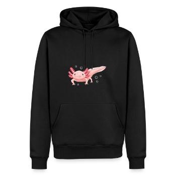 Pink Underwater Axolotl Design for Axolotl Lovers - Men's Premium Hoodie - black - Front - Nico (187cm) & Julia (174cm)