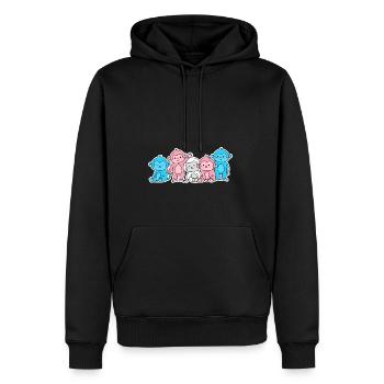 Trans Flag Monkey Design for proud Trans People - Men's Premium Hoodie - black - Front - Nico (187cm) & Julia (174cm)