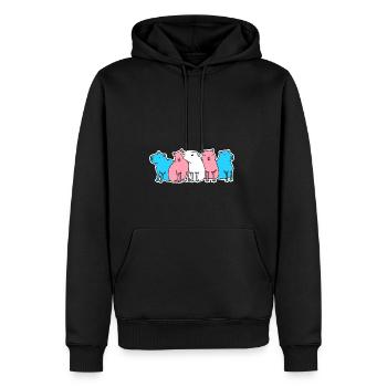 Trans Flag Capybara Design for proud Trans People - Men's Premium Hoodie - black - Front - Nico (187cm) & Julia (174cm)
