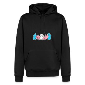 Trans Flag Bunny Design for proud Trans People - Men's Premium Hoodie - black - Front - Nico (187cm) & Julia (174cm)