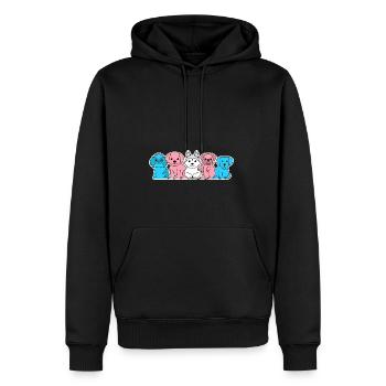 Trans Flag Dog Design for proud Trans People - Men's Premium Hoodie - black - Front - Nico (187cm) & Julia (174cm)