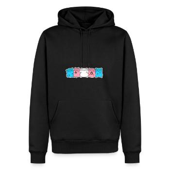 Trans Flag Hamster Design for proud Trans People - Men's Premium Hoodie - black - Front - Nico (187cm) & Julia (174cm)