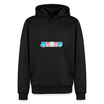 Trans Flag Frog Design for proud Trans People - Men's Premium Hoodie - black - Front - Nico (187cm) & Julia (174cm)