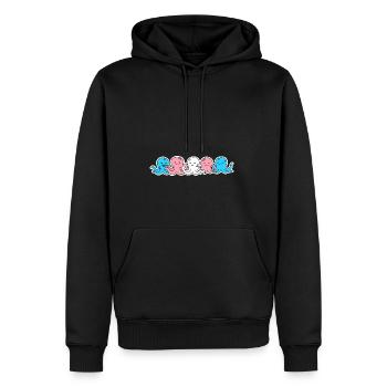 Trans Flag Octopus Design for proud Trans People - Men's Premium Hoodie - black - Front - Nico (187cm) & Julia (174cm)