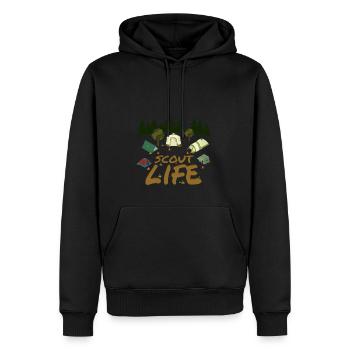 Camping Life Scout Design for proud Scouts - Men's Premium Hoodie - black - Front - Nico (187cm) & Julia (174cm)