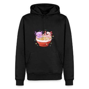 Axoltol Ramen Bath Design for Axolotl Lovers - Men's Premium Hoodie - black - Front - Nico (187cm) & Julia (174cm)
