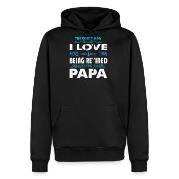 Papa - Being A Papa T Shirt - Men's Premium Hoodie - black - Front - Nico (187cm) & Julia (174cm)