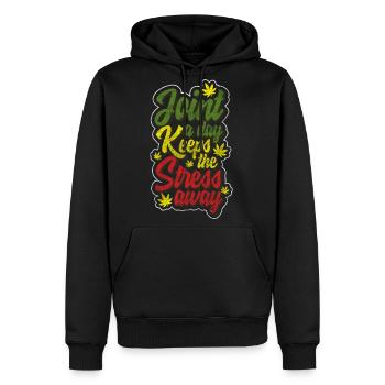 Hemp Weed Cannabis Leaf Thc - Men's Premium Hoodie - black - Front - Nico (187cm) & Julia (174cm)