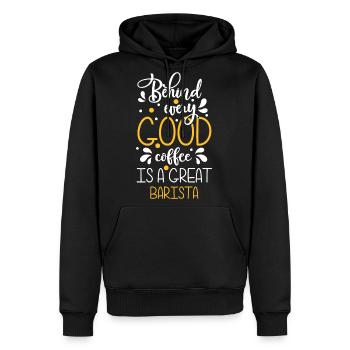 Espresso Milk Foam Coffee Cup Working - Men's Premium Hoodie - black - Front - Nico (187cm) & Julia (174cm)