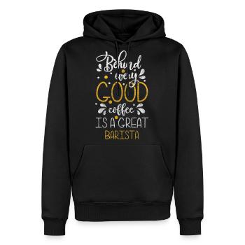 Coffee Portafilter Milk Coffee Bean - Men's Premium Hoodie - black - Front - Nico (187cm) & Julia (174cm)