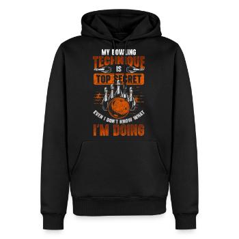 Bowling Ball Ball Sport League - Men's Premium Hoodie - black - Front - Nico (187cm) & Julia (174cm)
