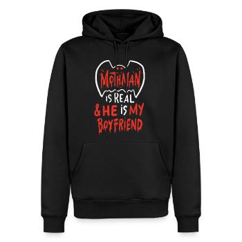 Mothman Is Real He Is My Boyfriend - Men's Premium Hoodie - black - Front - Nico (187cm) & Julia (174cm)