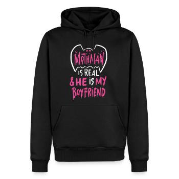 Mothman Is Real He Is My Boyfriend - Men's Premium Hoodie - black - Front - Nico (187cm) & Julia (174cm)