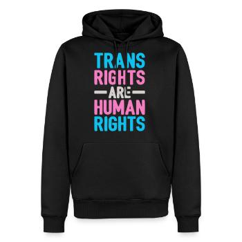 Trans Rights Are Human Rights - Men's Premium Hoodie - black - Front - Nico (187cm) & Julia (174cm)