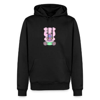 BABY GIFTS - Men's Premium Hoodie - black - Front - Nico (187cm) & Julia (174cm)